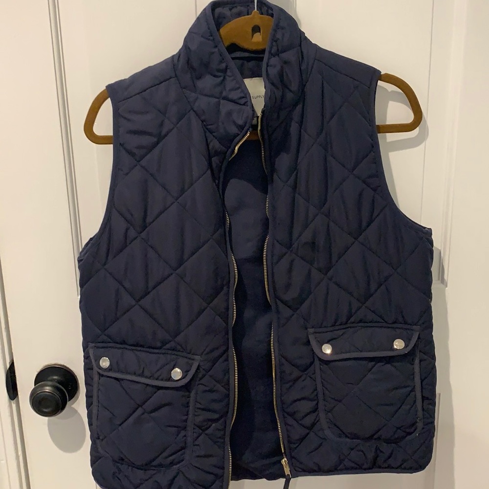Navy quilted vest
